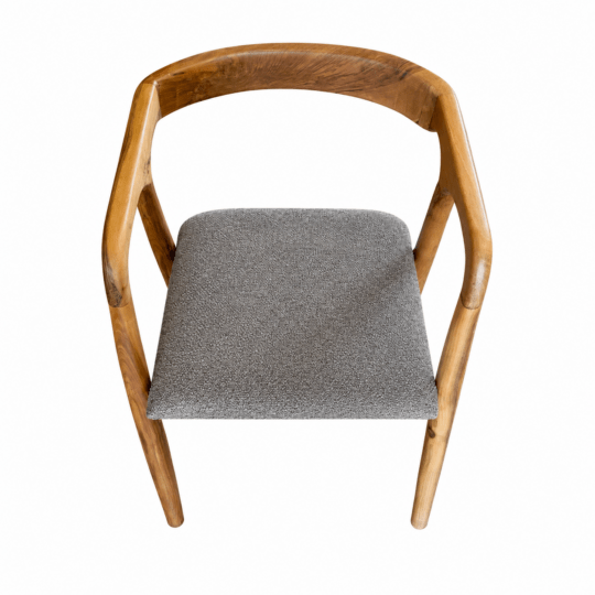 Sedia in legno di noce e tessuto